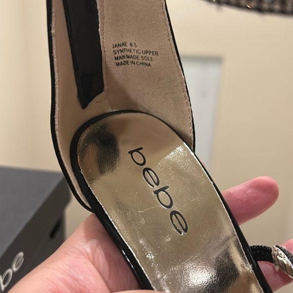 Bebe Janae Sexy Crystal Rhinestone Ankle Strap Dress Sandals - New Condition - Picture 5 of 9